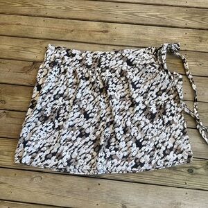 Madison Women's Patterned Mini Skirt - White, Brown